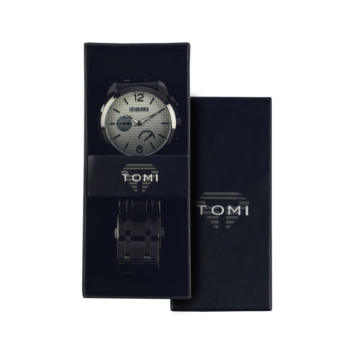 TOMI MENS - BLACK (White Dial)